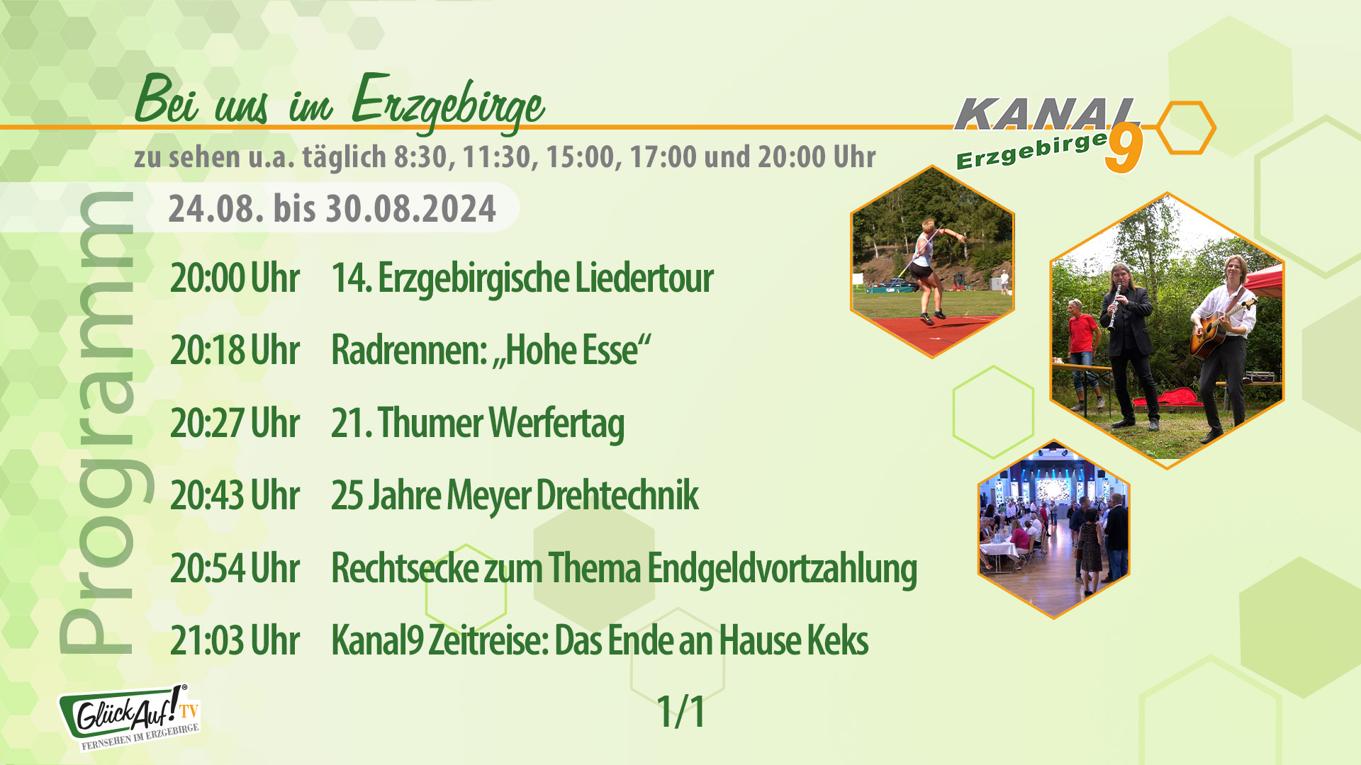 Bei uns im Erzgebirge für die Woche vom 24.08. bis 30.08.2024 Bei uns im Erzgebirge für die Woche vom 24.08. bis 30.08.2024