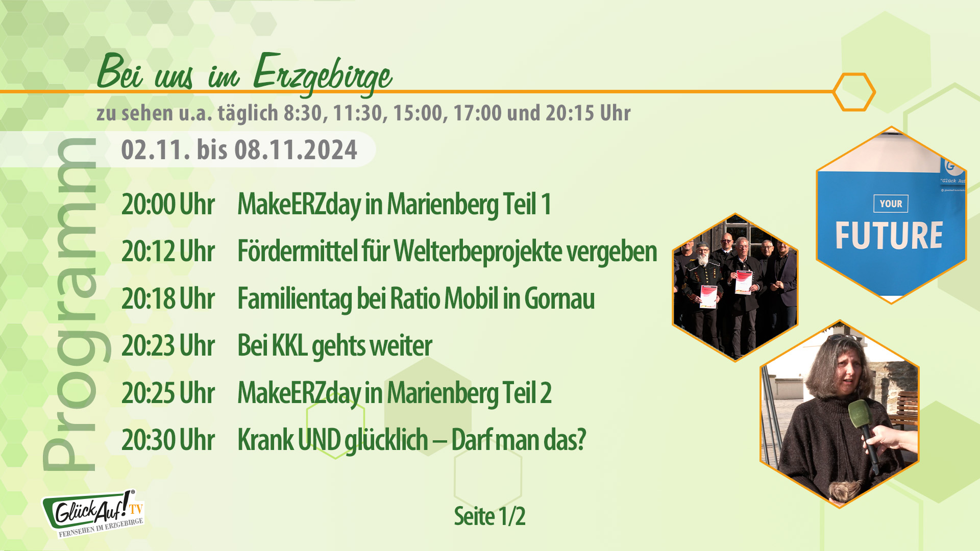 Bei uns im Erzgebirge für die Woche vom 02.11. bis 08.11.2024 Bei uns im Erzgebirge für die Woche vom 02.11. bis 08.11.2024