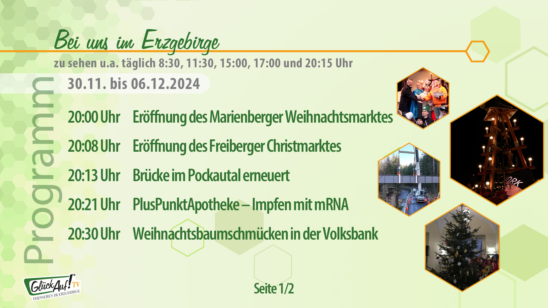 Bei uns im Erzgebirge für die Woche vom 30.11. bis 06.12.2024 Bei uns im Erzgebirge für die Woche vom 30.11. bis 06.12.2024