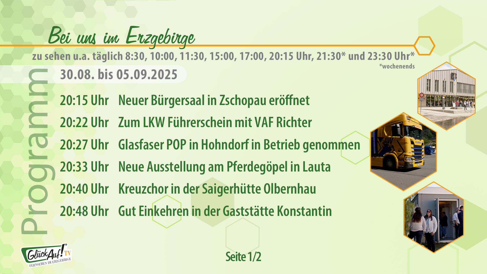 Bei uns im Erzgebirge für die Woche vom 30.08. bis 05.09.2025 Bei uns im Erzgebirge für die Woche vom 30.08. bis 05.09.2025