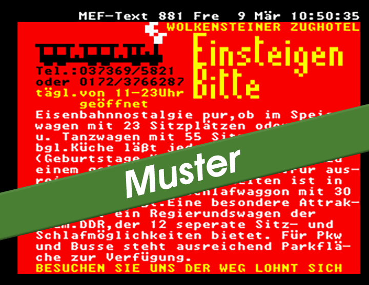 Videotext Zughotel Videotext Zughotel