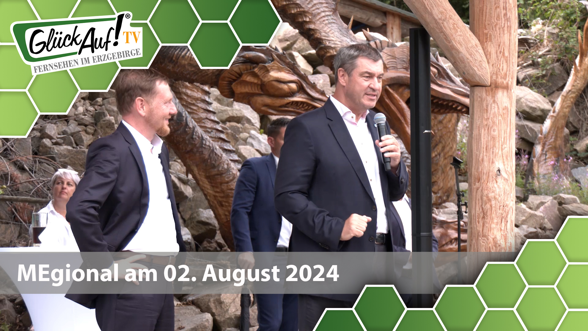 MEgional am 02. August 2024 mit Markus Söder und Michael Kretschmer in Blockhausen